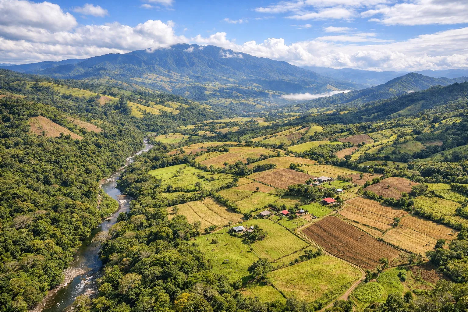 Costa Rica landscape prepared for land survey planning