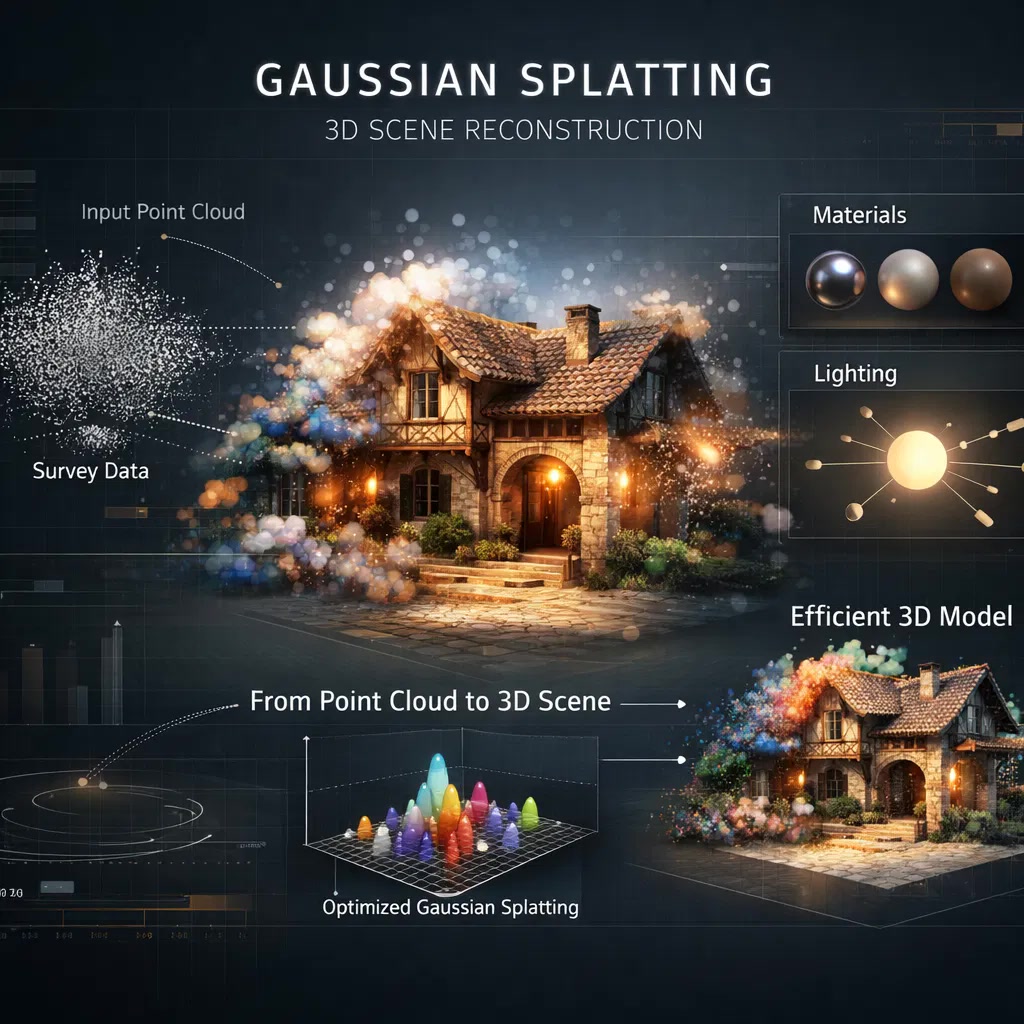 3D point cloud and gaussian splat visualization